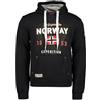 Geographical Norway- Sudadera con Capucha de Hombre de Manga Larga Guitre Negro Talla L