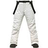 Generic Snowboard Uomo Pantaloni Da Sci Bretelle Isolati Bib Pantaloni Da Neve Pantaloni Pantaloni Casual Donna Moda, bianco, M