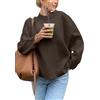 ticticlily Maglione Donne a Maniche Lunghe Girocollo Maglioni Lavorato Pulli Top Maglia Fine Invernali Sweater Jumper A Marrone S