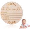 XUKZIMA 1 cartello per annuncio del bambino, 15,9 cm, in legno, con scritta Hello World, cartello di benvenuto per nascita, per ospedale, baby shower, foto, decorazioni per la casa