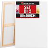 Zenacolor Tela 100x80 - Set di 2 Canvas Tele per Dipingere 80x100 Senza Acido - Adatte a Tutti i Tipi di Pittura su Tele
