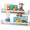 Gieanoo 2 pezzi, legno massello naturale, bianco, mensola sospesa per camera dei bambini, biblioteca, giocattoli, cucina, corsa, camera da letto, 40 cm