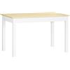 HOMCOM Tavolo da Pranzo 4-6 Posti Design Moderno per Cucina e Soggiorno, 119x70x75cm, Bianco e Legno