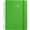Grafoplás Grafoplas | Agenda annuale 2025 Fancy | 15 x 21 cm | Giorno per Pagina | Verde | Spagnolo | Spirale | Copertina rigida foderata in tessuto | Chiusura in gomma verticale | Angoli arrotondati | Include