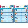 Grupo Erik: Etichette Adesive Sonic Colorate 8x4cm | Personalizza Regali, Quaderni, Cancelleria, Libri Scuola (Confezione da 2)