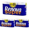 Renova 200061907 Carta Igienica Super Compatta, 6 rotoli, Bianco, 48.8 m (Confezione da 3)
