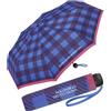 United Colors of Benetton Benetton - Ombrello tascabile Super Mini Dots, Checks Blue, 95 cm