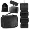 Elviros Borsa Toilette Uomo 3 in 1 Impermeabile con Scomparti PVC - Borsa da Viaggio per Uomo con Organizer Modulare, 28x22x10cm per Palestra, Business, Viaggi Lunghi (nero)