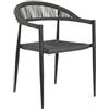 Home ESPRIT Sedia da giardino Nero Grigio Scuro Alluminio Rattan 56 x 60 x 78 cm
