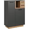 trendteam smart living - Synnax - Comò - Antracite/Evoke - Armadio Guardaroba con 6 Scomparti in Velluto - 80 x 113 x 40 cm - 2 cassetti per Piccoli Oggetti - AntiGraffio