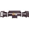 Dmora - Set salotto da esterno Venus, Set da giardino con cuscini, Salottino indoor e outdoor effetto rattan, 100% Made in Italy, Marrone
