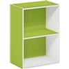 Furinno Luder Libreria a 2 ripiani aperti, verde/bianco