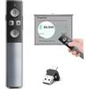 VOVIGGOL Presentatore Wireless Digitale a Conchiglia in Metallo con Riflettore/Magnete/Temporizzatore/Mouse, USB/Type-C 2 in 1 Telecomando Slide PC Ricaricabile Penna Presentazioni per TV LCD LED