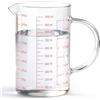 Luvan 1000 ml/4 Tazze/34 oz Bicchiere Dosatore in Vetro,Bicchiere Dosatore per Liquidi con Manico e Beccuccio a Forma di V, Perfetto per Mescolare e Cucina, Lavabile in Lavastoviglie/Freezer/Microonde