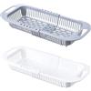 H&W 2 Pezzi Cesto Scolapasta Pieghevole,Plastica Sopra il Lavandino Colini e Scolapasta,Cesto Scolapasta Lavello Cucina con Manico,Frutta,Verdura,Piatti Colino(Bianco e Grigio)