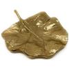 Marzoon Piatto decorativo floreale in metallo a forma di foglia, ciotola decorativa, vassoio per chiavi, piatto portagioie a forma di foglia, alluminio raw oro, 23 x 20 cm