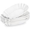 MALACASA Set di 6 Ciotole Ovali in Porcellana, 19,8 x 12 cm, 360 ml, Ciotole Eleganti e Versatili Ideali per Antipasti, Insalate, Salse, Dessert e Contorni, Perfette per Cene, Feste o Pranzi, Bianco
