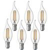 SD LUX Lampadine LED a candela B15, stile vintage, CA35, senza sfarfallio, piccole lampadine Edison a baionetta, 4 W (equivalente a 40 W) 450 lm, bianco caldo 2700 K, 6 confezioni.
