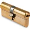 AMIG - Cilindro Serratura di Sicurezza per Porte - Misura 80 (40-40) - 6 Pini - Sistema Antiforo - Leva di 15 mm - Include 5 Chiavi a Punta in Ottone e Vite da 80 mm - Finitura Lucida Multipunto