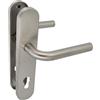 Amig - Set di maniglie con placca per porta | Maniglia con bocchetta | Mod. 4PXB | Acciaio inossidabile 18/8 | 230 x 45 mm | Quadro di 8 mm | Argento opaco