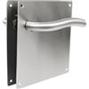 Amig - Set di maniglie con placca per porta | Maniglia con foro per pomello a 47mm | Mod. 4CW47 | Acciaio inossidabile 18/8 | 180 x 180 mm | Quadro di 8 mm | Argento opaco