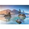 A.S. Création Carta da parati fotografica lago di montagna - 3,75m x 2,50m - Carta da parati con paesaggio in blu, grigio incl. pasta - DD129570