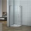 Aicait Aica box doccia semicircolare porta battente anticalcare vetro temperato trasparente 6mm (90x90x195 cm)