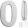 Ywonoby spazzolato moderno numero civico -8 pollici 203 mm altezza, in solido acciaio INOX 304, galleggiante aspetto e facile da installare (Numero 0 Zero)