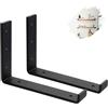 MLOQI 2 Pezzi Staffe per Mensole Pesanti Industrial, Reggimensola Legno, Reggi Mensola da Muro, Staffe a L, 5 mm di Spessore con Viti (30 cm)