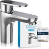 Bächlein Rubinetto per bagno dal design classico, miscelatore monocomando, con cartuccia in ceramica durevole e kit di montaggio, cromato - classico