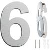 Ywonoby spazzolato moderno numero civico -4 pollici 102 mm altezza, in solido acciaio INOX 304, galleggiante aspetto e facile da installare(Numero 6 Sei)