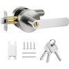 Faankiton Maniglia a Leva per Porta, Maniglia per Porta con Serratura e Chiavi, Serrature per Leva per Porta, Set di Maniglie per Porte, Maniglia per Porta Interna per Camere da Letto, Bagni (Argento)