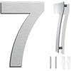 Ywonoby spazzolato moderno numero civico -4 pollici 102 mm altezza, in solido acciaio INOX 304, galleggiante aspetto e facile da installare(Numero 7 Sette)