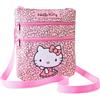 Hello Kitty Borsa Tracolla Ragazza, Tracolla Regolabile 2 Tasche - Regalo Bambina
