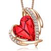 CDE Collana Donna Cuore Regalo Gioielli Donna Pendente Placcata Oro con Pietra di Nascita per Festa Della Mamma Compleanno San Valentino per Lei Mamma Fidanzata Moglie