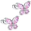 TANGPOET Regali Natale Originali, Donna Orecchini Rose Farfalla Bambini Orecchino Argento Sterling 925
