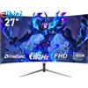 Gawfolk 27 pollici 180Hz curvo monitor per computer da gioco, 1800R，FHD 1080P, 9