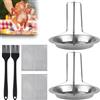 GHVACZS 2 Pezzi Griglia per Pollo Arrosto, Griglia Pollo per Forno Verticale, Supporto per Pollo Arrosto Rimovibile, Rack Pollo per Pulizia per Forni, Barbecue e Pentole da Campeggio