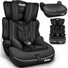 KIDUKU Seggiolino auto con coprisedile, cresce con il bambino, sedile, universale, approvato con la normativa ECE R129/03, 9-36 kg (1-12 anni), gruppo 1+2+3 (Noir)