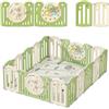 Zkiprm Robusto Box bambini, Box bambini pieghevole, Con alfombrilla de gateo, Oversize recinto, parque cuna bebe con chiusura a chiave, Giocattoli, Materiale sicuro HDPE (legno 14 Pannelli)