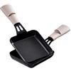 LAGRANGE Set di 2 padelle per raclette rettangolari, manico minerale
