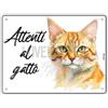 Lovelytiles Attenti Al Gatto Cartello In PVC Pronto Da Appendere Segni Di Casa Decorazioni Per La Casa Cartelli Da Giardino Targhe Per Il Portico Entrata Cancello Decorative 15 X 20 Cm