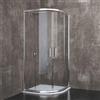 Arreditaly Box Doccia Semicircolare In Cristallo Temperato Trasparente da 6 mm Con Porte Ante Scorrevoli 195 Cm H Struttura Alluminio Anodizzato Maniglie in Acciaio Cromato Design Lubiana (80 x 80 Cm)