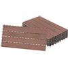 NAIZY Piastrelle per terrazze in legno 30x60cm Pavimenti in WPC Tavole in plastica effetto legno da assemblare per giardino balcone terrazza (12 pezzi per 2m2, marrone)