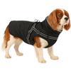 Flamingo Cappottino cane - Flamingo Duker Nero 40cm - in poliestere, resistente all'acqua, interno in pile, chiusura a zip, fascia elastica per comfort e libertà di movimento