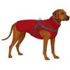 Flamingo Cappottino cane - Flamingo Duker Rosso 55cm - in poliestere, impermeabile, interno in pile morbido, imbracatura regolabile, doppio anello di sicurezza