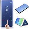CrazyLemon per Samsung Galaxy S9 Custodia Cover, Data Time Clear View Bright Custodia in Silicone con Rivestimento Protettivo per PC + Custodia Protettiva in Pelle PU per Samsung Galaxy S9 - Blu