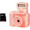Zwfjcmsa Mini SLR Style Camera Cmos 32GB con Flash Light e Dock di Ricarica Videoregistratore Portatile DV 1080P con Schermo LCD C