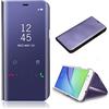 CrazyLemon per Samsung Galaxy S8 Plus Smart Case Mirror Wake UP Sleep Cover, Slim Fit Smart Custodia in Pelle PU + placcatura PC Stand Cover Flip per Samsung Galaxy S8 Plus - Viola