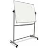 Aurora Store.it LAVAGNA MAGNETICA BIANCA DOPPIA 60x90 GIREVOLE CON RUOTE CONGRESSO SPRAY MARKER